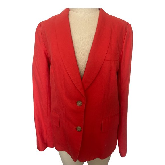 J.crew cotton linen blend blazer jacket women's sz 6